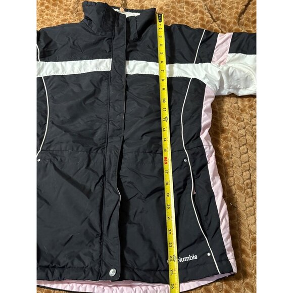Columbia Youth Girls Insulated Winter Jacket Black Pink White Size 14/16 - Picture 9 of 15